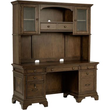 Hartshill Credenza with Hutch Burnished Oak