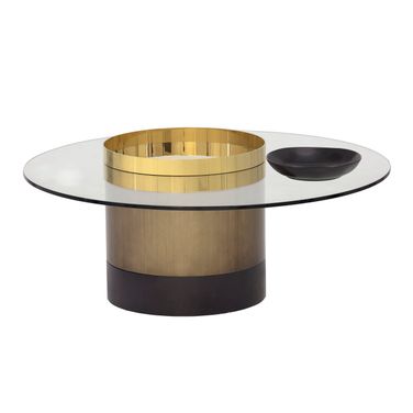 Haru Coffee Table In Clear and Gold