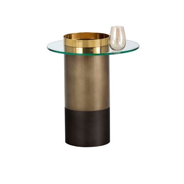 Haru End Table In Clear and Gold
