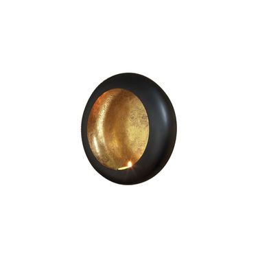 Harvest Small Moon Wall Tea Light Holder In Black