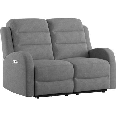 Harvey Dual Power Loveseat In Gray