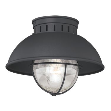 Harwich 10 Inch Outdoor Flush Mount Ceiling Light In Textured Black