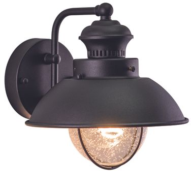 Harwich 8 Inch Outdoor Wall Light In Textured Black