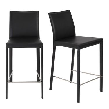 Hasina Counter Stool Set of 2 In Black