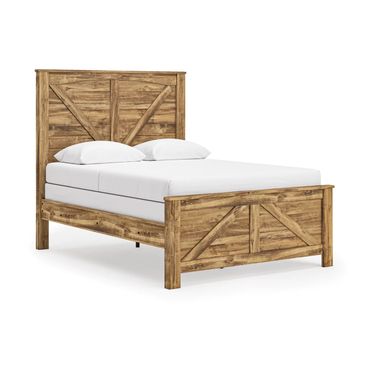 Hastiport Queen Crossbuck Panel Bed In Brown