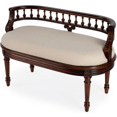 Hathaway 37 Inch Upholstered Bench In Dark Brown