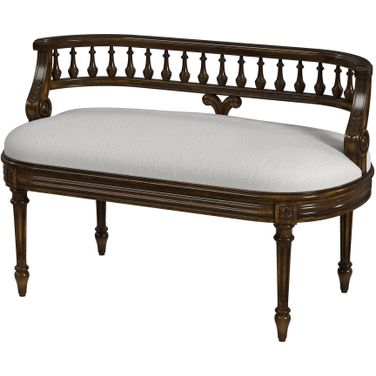 Hathaway 37 Inch Upholstered Bench In Medium Brown