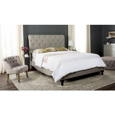 Hathaway Light Gray Youth Upholstered Platform Bedroom Set