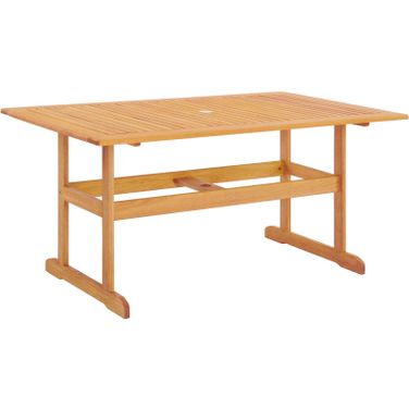 Hatteras 59 Inch Rectangle Outdoor Patio Eucalyptus Wood Dining Table