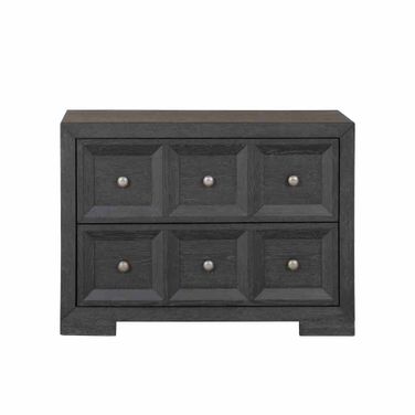 Hatton Cross Oversized Nightstand with USB A-C In Weathered Black