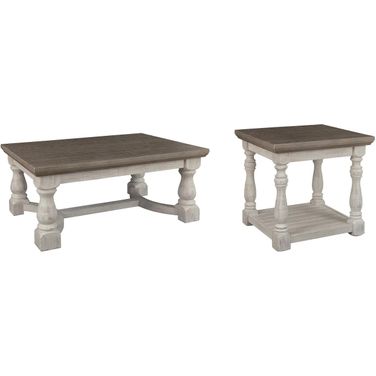 Havalance Gray and White Occasional Table Set