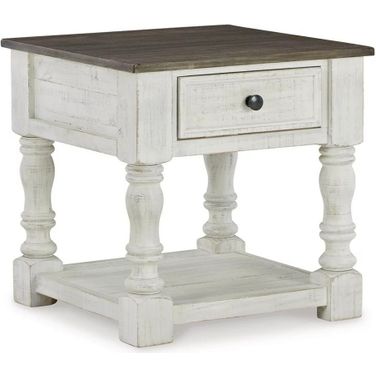 Havalance White/Gray Square End Table