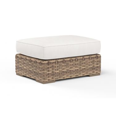 Havana Ottoman in Canvas Flax
