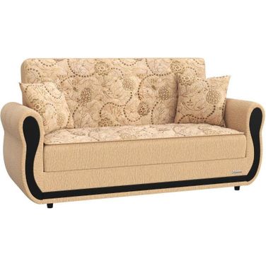Havana Upholstered Convertible Loveseat with Storage In Beige