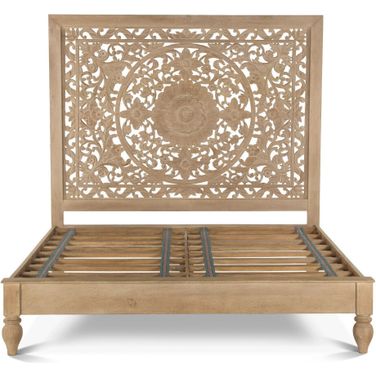 Haveli Carved King Bed In Brown