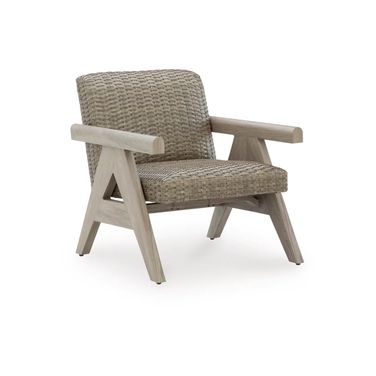 Haven Retreat Outdoor Rocking Lounge Chair In Beige