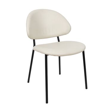 Haven Vegan Leather Metal Side Chair Set of 4 In Ivory