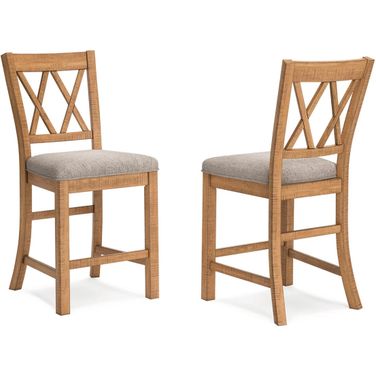 Havonplane Counter Height Barstool Set of 2 In Brown
