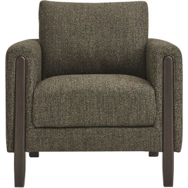 Hawken Boucle Fabric Accent Armchair In Antique Espresso