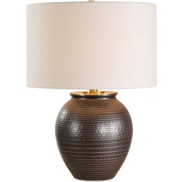 Hawkins Ribbed Table Lamp In Black