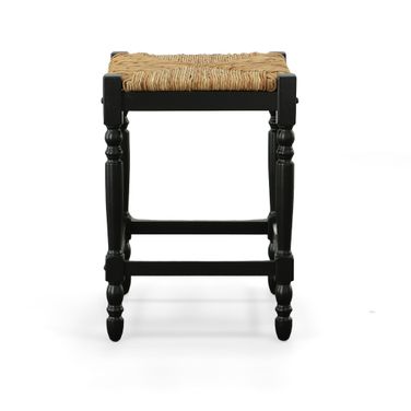 Hawthorne 24 Inch Counter Stool In Antique Black and Natural