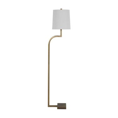 Hawthorne Floor Lamp In Matte Antique Brass and White