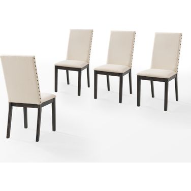 Hayden 4-Piece Upholstered Dining Chair Set In Slate and Creme