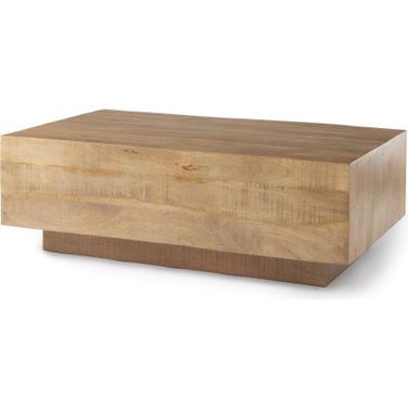 Hayden Light Brown Wood Rectangular Coffee Table