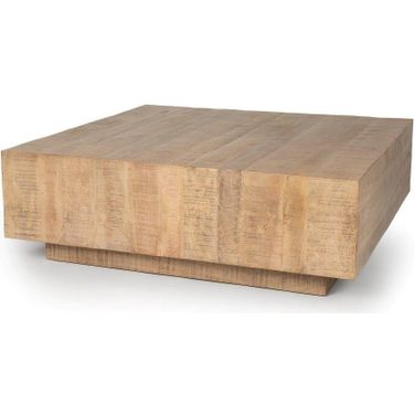 Hayden Light Brown Wood Square Coffee Table