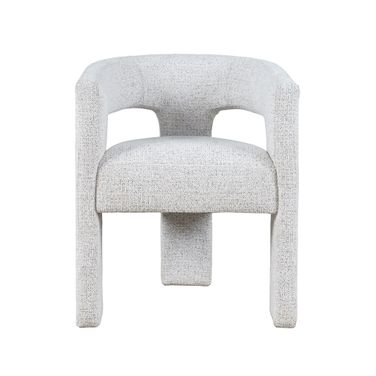 Hayden Upholstered Three Leg Sculpture Dining Armchair with Performance Fabric In Grey