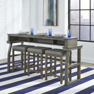 Hayden Way Gray Wash Bar Table Set