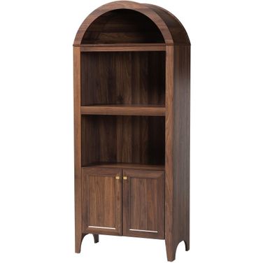 Hayes Wood Cabinet with Arch Top In Walnut Brown