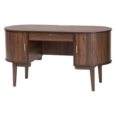 Hayes Wood Writing Desk In Walnut Brown
