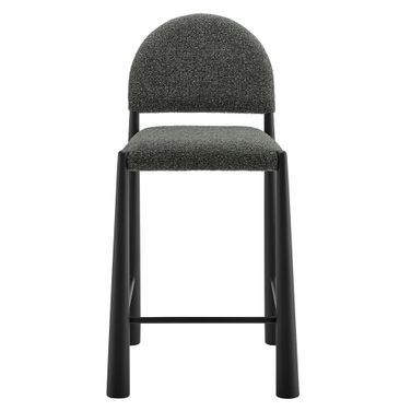 Hayley Upholstered Fabric Counter Stool In Black Anthracite