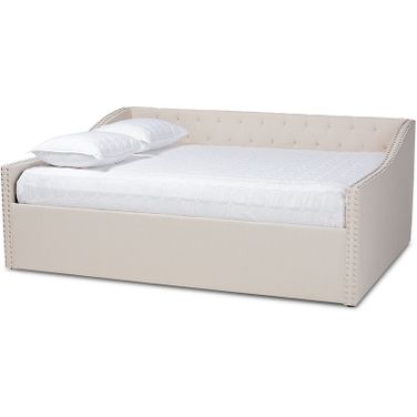 Haylie Modern And Contemporary Beige Fabric Upholstered Queen Size Daybed