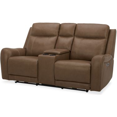 Haywood Power Console Loveseat In Butternut