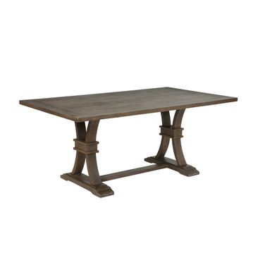 Hazel Double Pedestal Dining Table in Rustic Gray