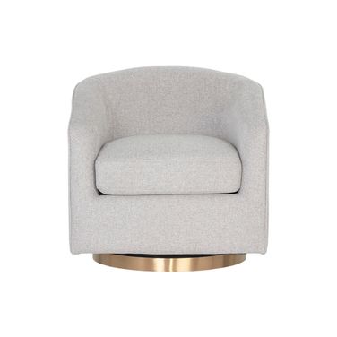 Hazel Swivel Lounge Chair In Gold and Belfast Heather Grey