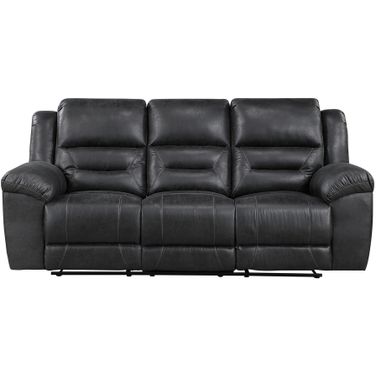 Hazen Double Reclining Sofa In Black