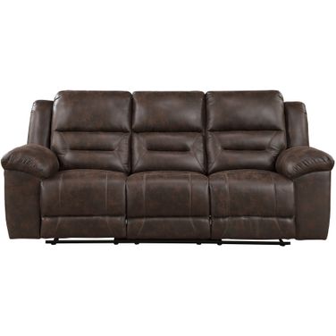 Hazen Double Reclining Sofa In Dark Brown