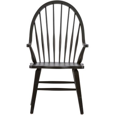 Hearthstone Black Windsor Back Arm Chair