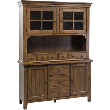 Hearthstone Rustic Oak Buffet With Hutch