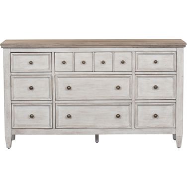 Heartland Antique White 9 Drawer Dresser