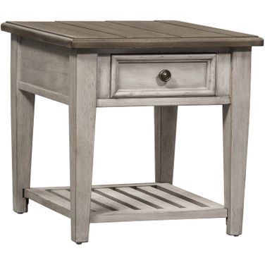 Heartland Antique White Drawer End Table