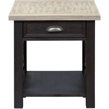 Heatherbrook Charcoal Drawer End Table