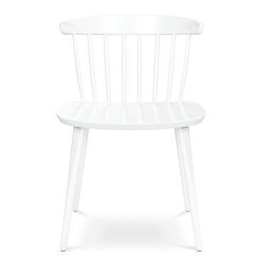 Heavy Duty Plastic Slat Back Dining Side Chair In White