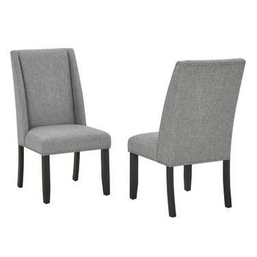 Hector Upholstered Dining Chair Set of 2 in Rustic Gray