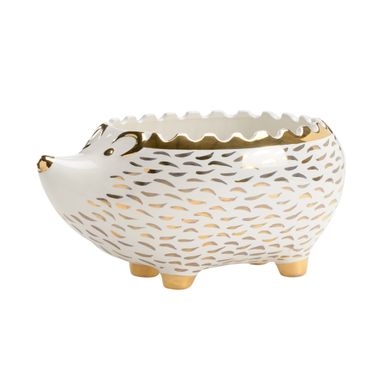 Hedgehog Bowl In Cream and Gold