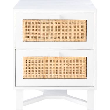 Hedwig 2 Drawer Nightstand in White and Natural