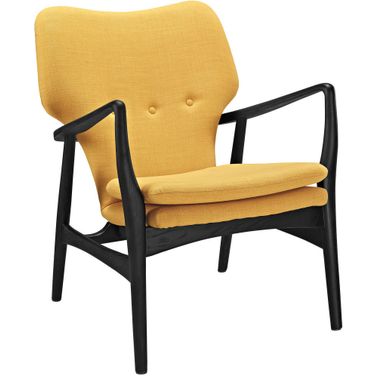 Heed Upholstered Fabric Lounge Chair In Yellow